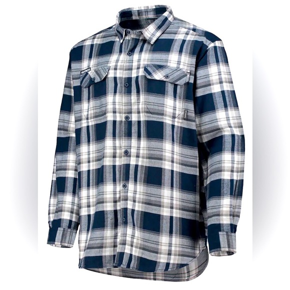 Columbia Dallas Cowboys 100% Cotton Plaid Button Up Shirt Large Long Sleeve - Picture 1 of 10